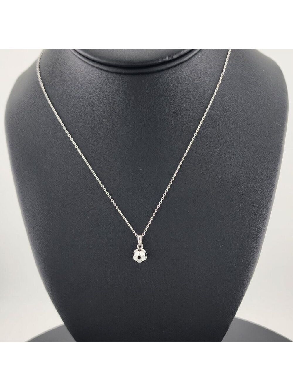 Brand New Sterling Silver 925 Soccer Ball Necklace – Sports Jewelry